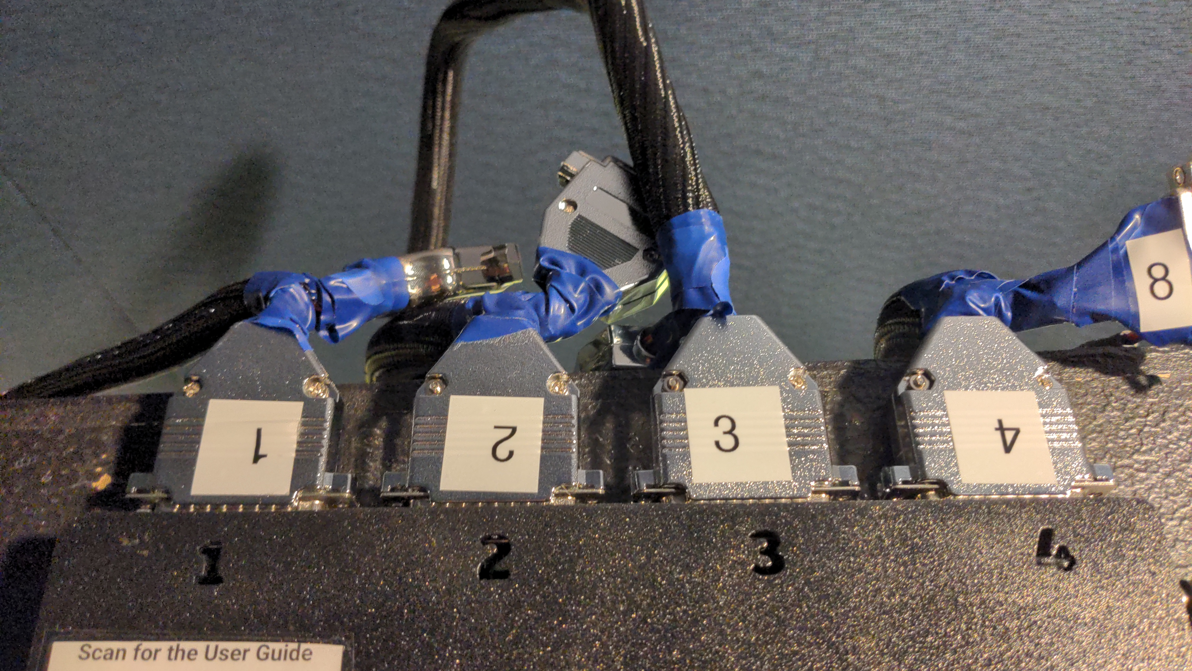 Close-up of DB25 connectors